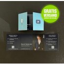 Visitenkarten mit Fensterfalz 170 x 55 mm und 2 Klappen