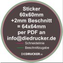 Kartonaufkleber - Sticker rund 60 mm