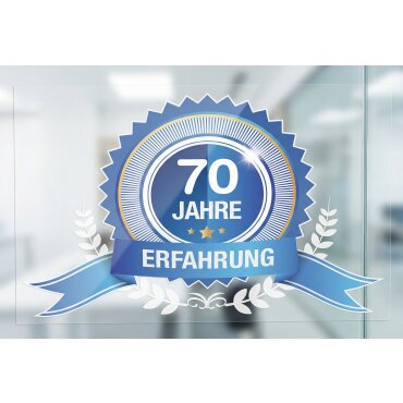 Aufkleber 14,5x14,5cm transparent mit Farb- und Weißdruck, von Innen verklebbar