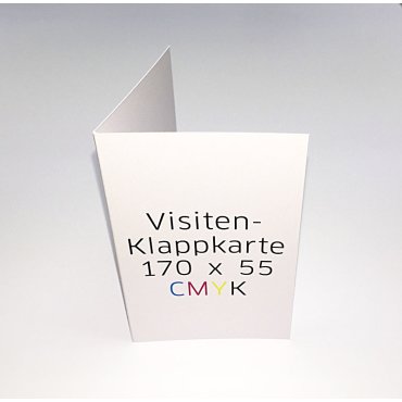 Klapp-Visitenkarten, 110 x 85 mm (offen), 2-seitiger Druck